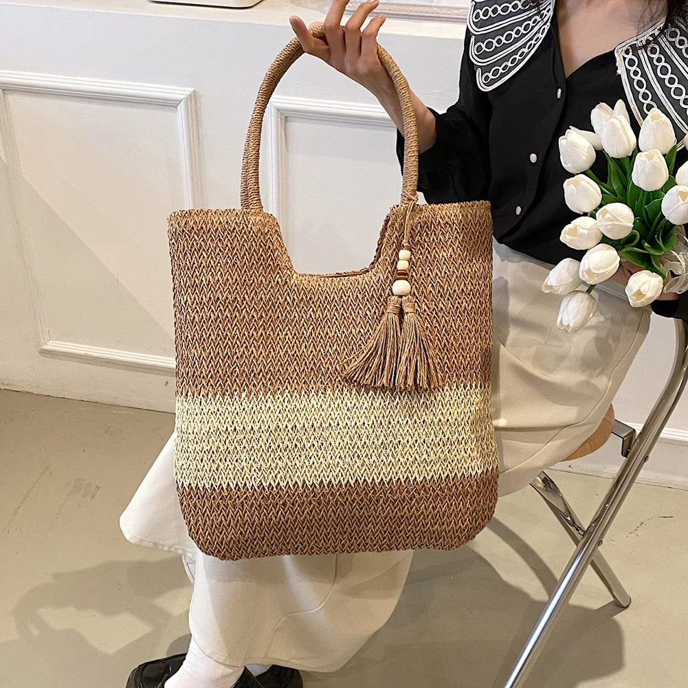 Summer Woven Tote Bag